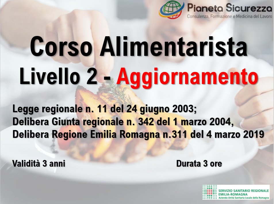 FORMAZIONE ALIMENTARISTA - LIV. 2 - AGGIORNAMENTO - EMILIA-ROMAGNA