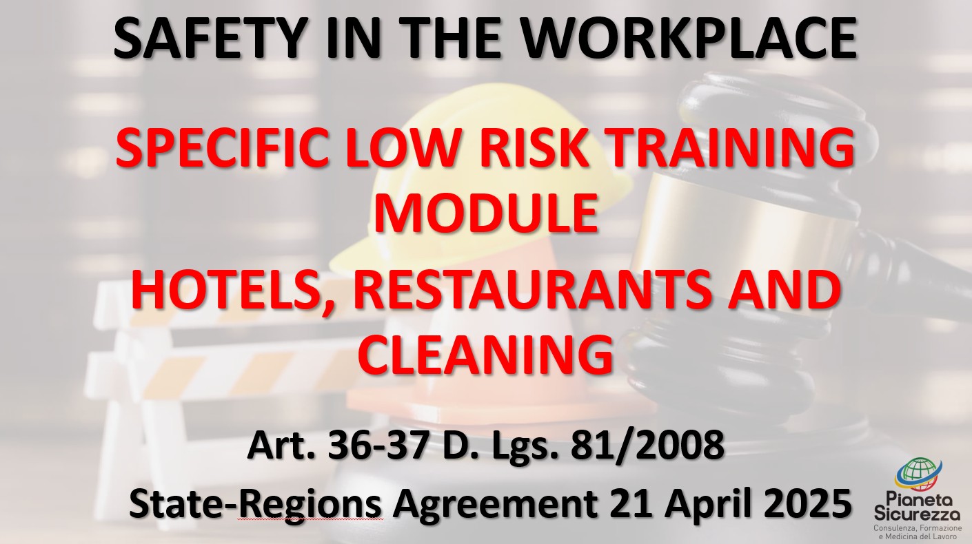  Course for Workers - Specific Low Risk Module - Hotel, Restaurant and Cleaning Service Workers_ASR_2025