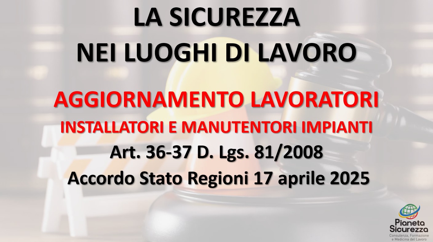 Corso per lavoratori - Aggiornamento - Installatori e manutentori impianti_ASR_2025